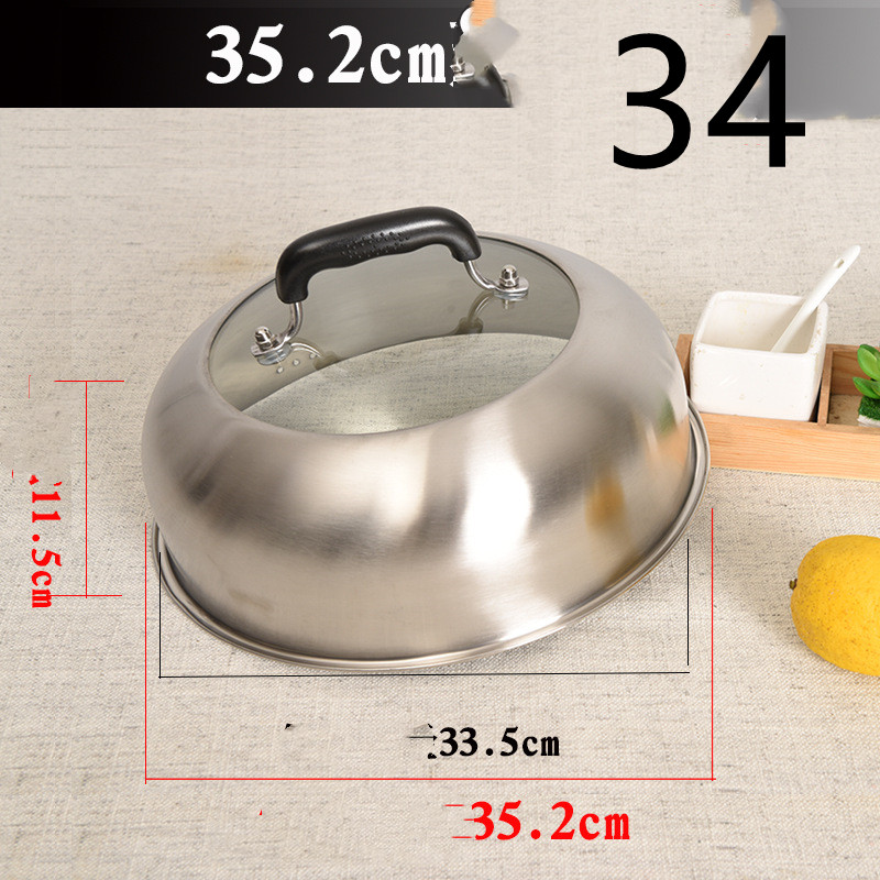 Title 22, Stainless Steel Heightened Round Household Wok ...