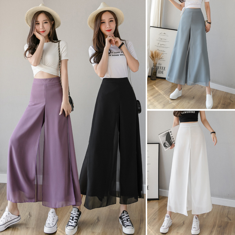 Title 2, High Waist Slim Fashionable Ice Chiffon Broad L...