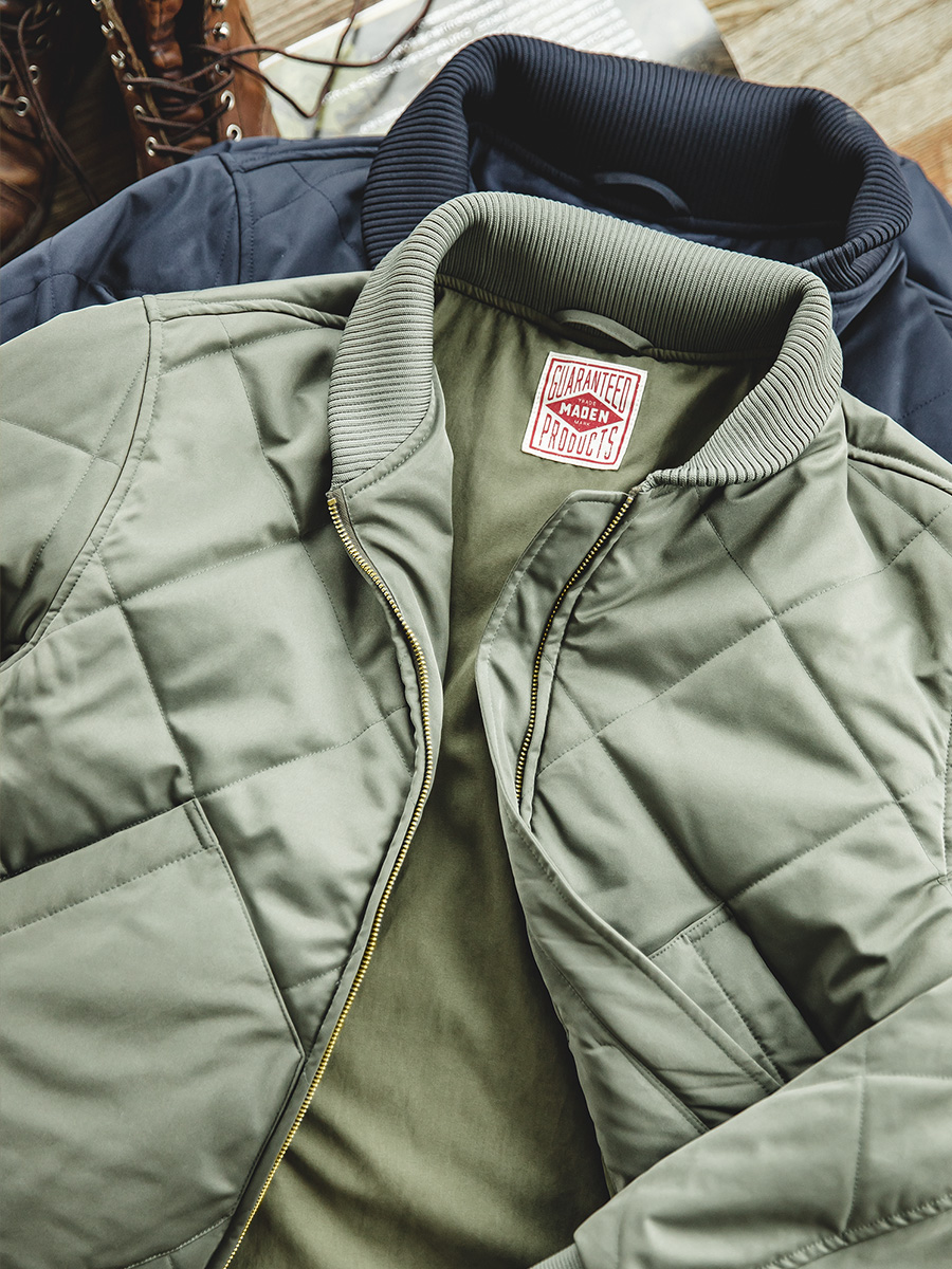 Tooling American Retro Stand-up Collar Green Padded Coat