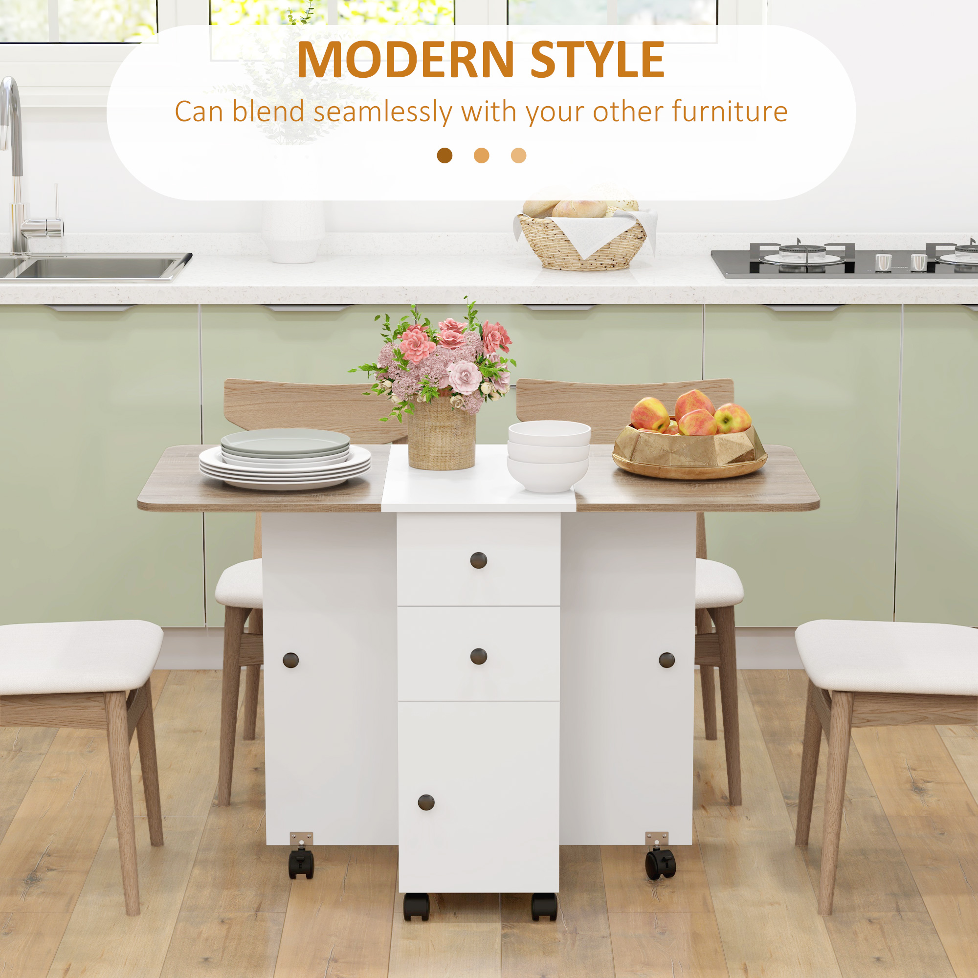 Storage Six Person Folding Dining Table — image 4