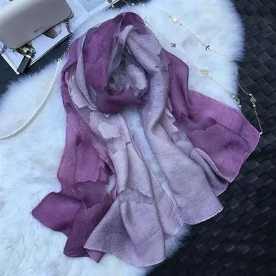 Gradient Cut Flower Organza Lace Scarf Roselilac - Shop at LoveMi