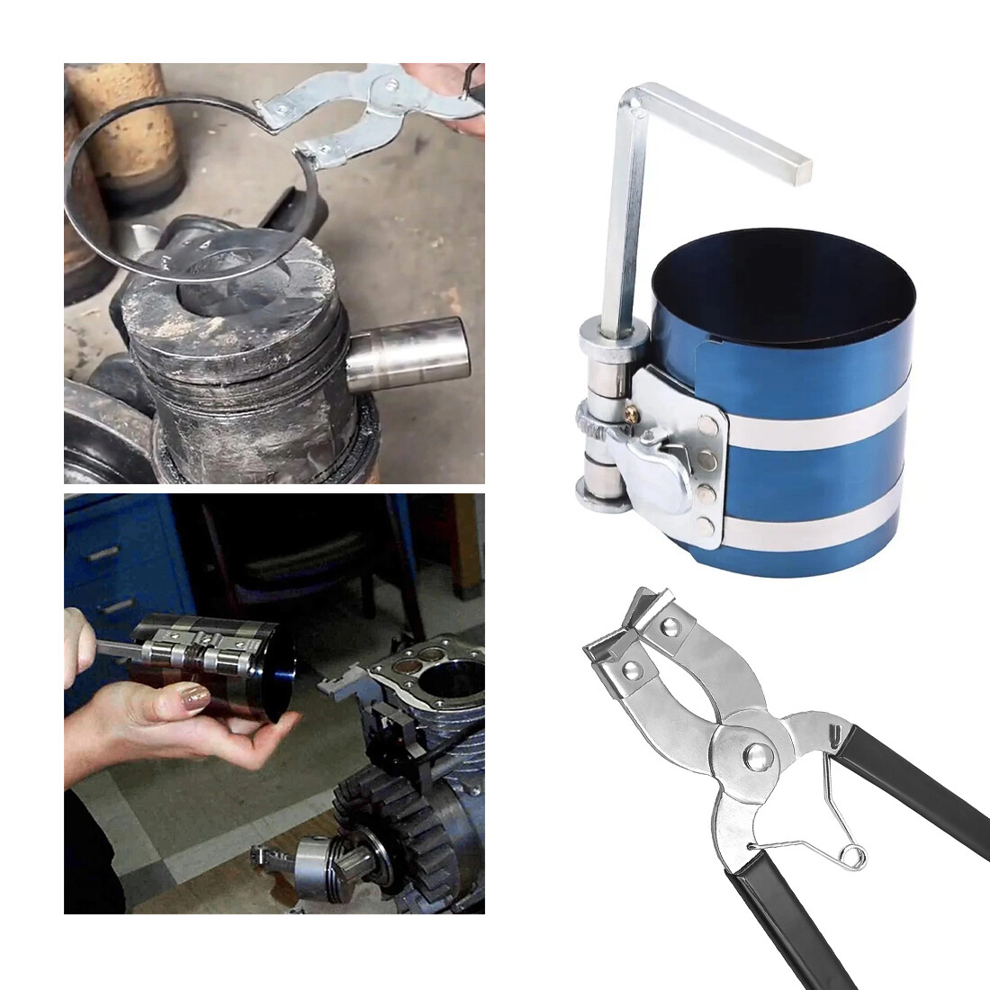 Quick Release Engine Piston Ring Compressor Tool Ratchet Type Clamp 53 - 175mm — image 7