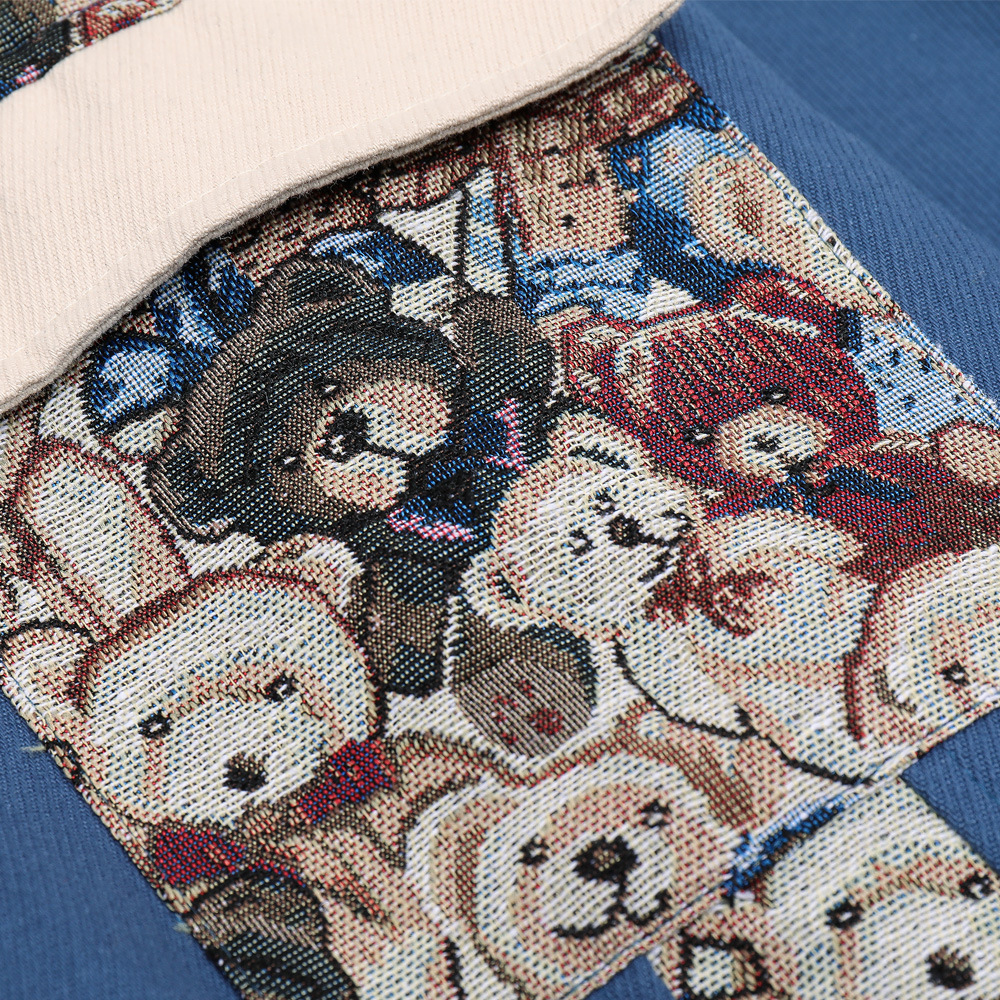 Men's Retro Bear Contrast Stitching Jacket