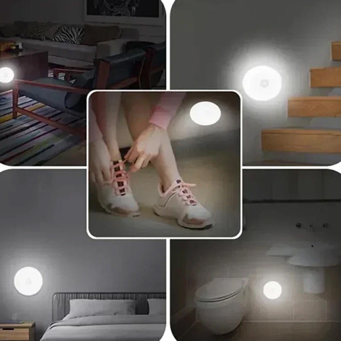 Sensor Light LED Motion PIR USB Rechargeable Portable Cabinet Stair Night Lamp