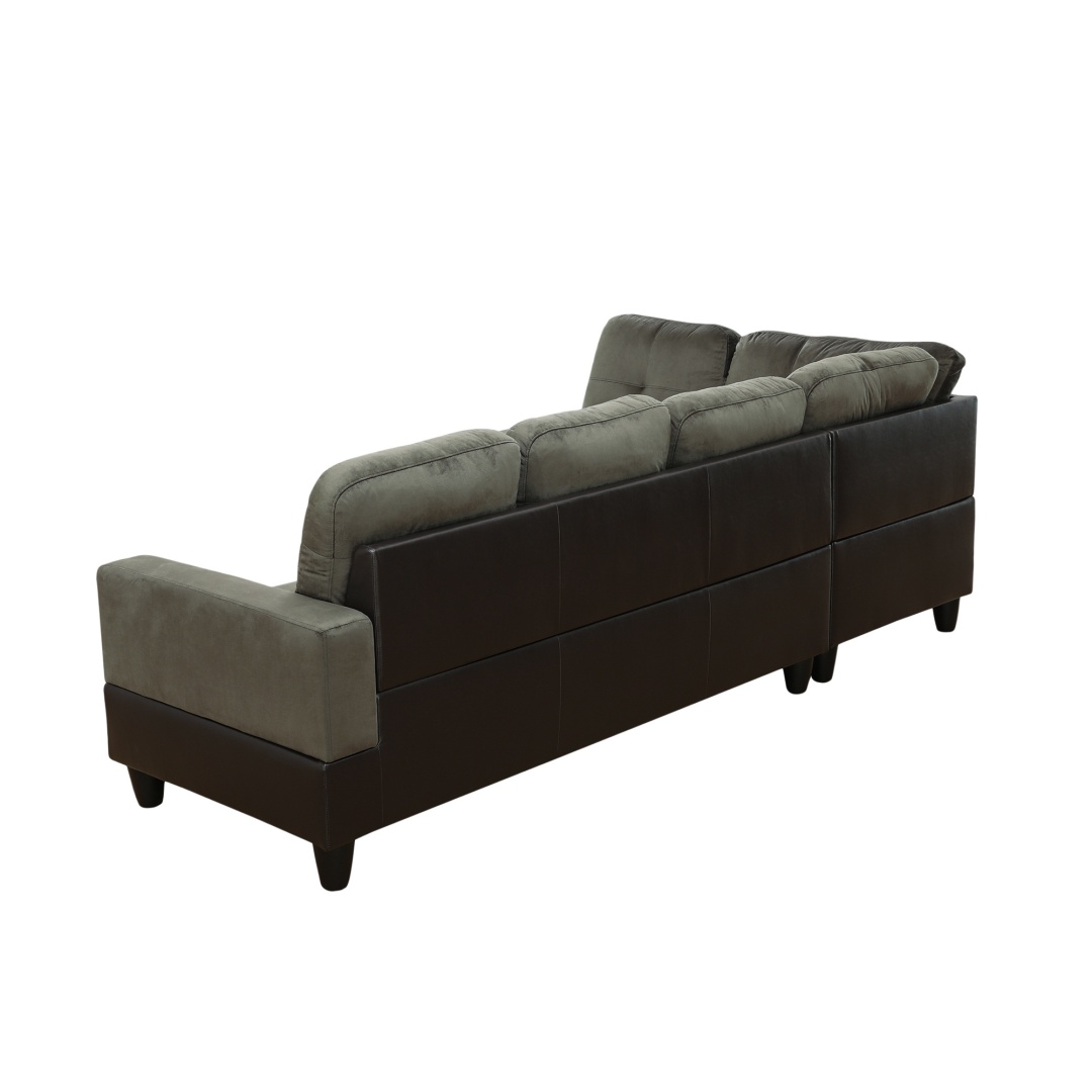 Taupe Flannel And PVC 3-Piece Couch Living Room Sofa Set