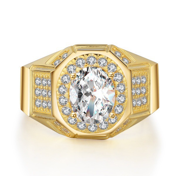 Title 4, 18K Gold Plated AAA Simulated Zircon Men