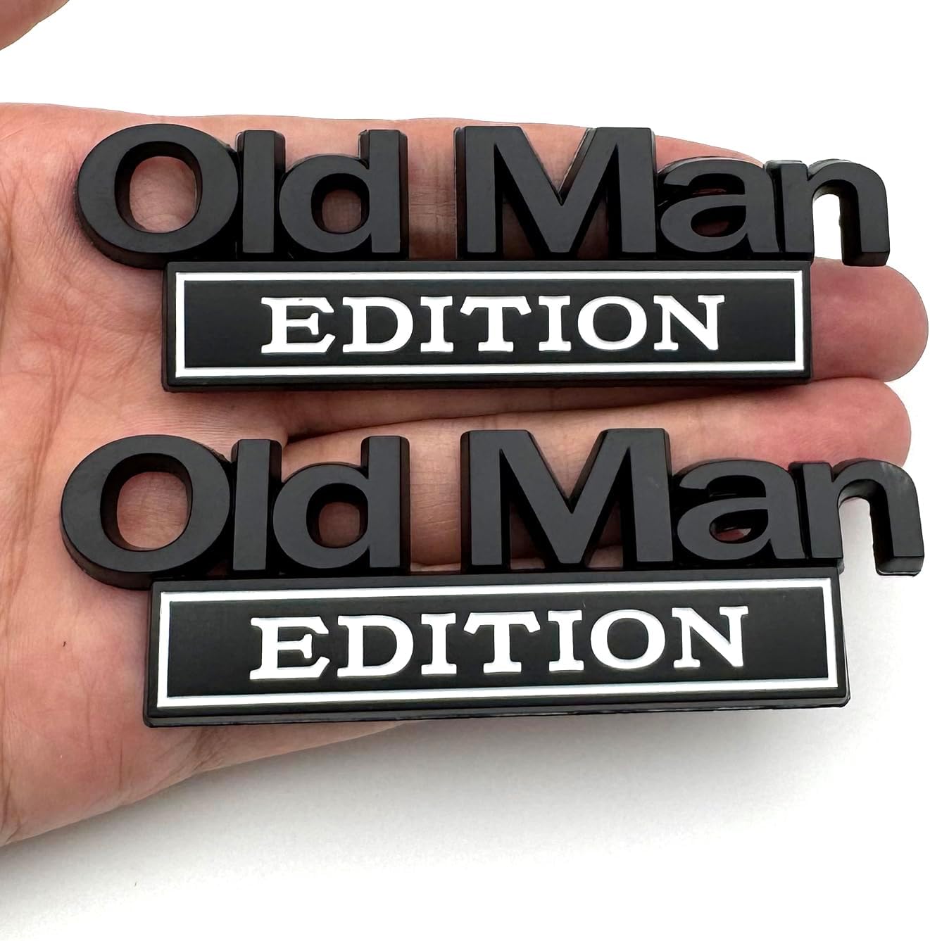 2pack Old Man Edition Emblems, Seabee Emblem 3D Badge Decal Car Truck SUV,Refrigerator Sticker,Window Display Stickers,Bicycles, Laptops, Fridges