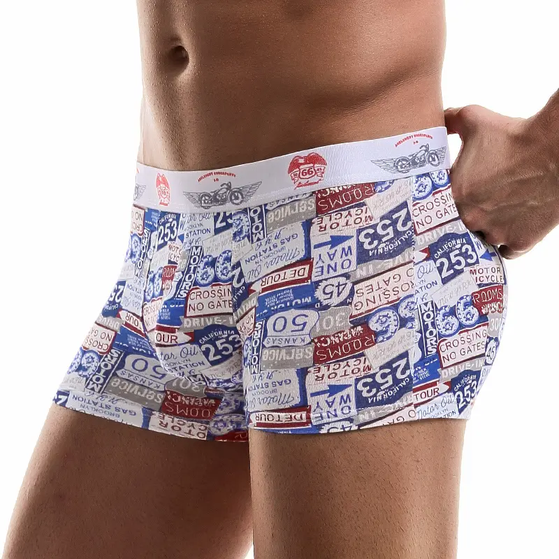 Printed Men's Underwear, Breathable And Comfortable Mid-waist
