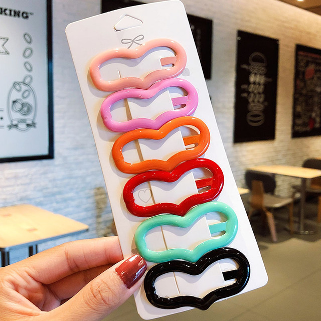 Girls Cute Colorful Heart-shaped Triangle Hair Clip