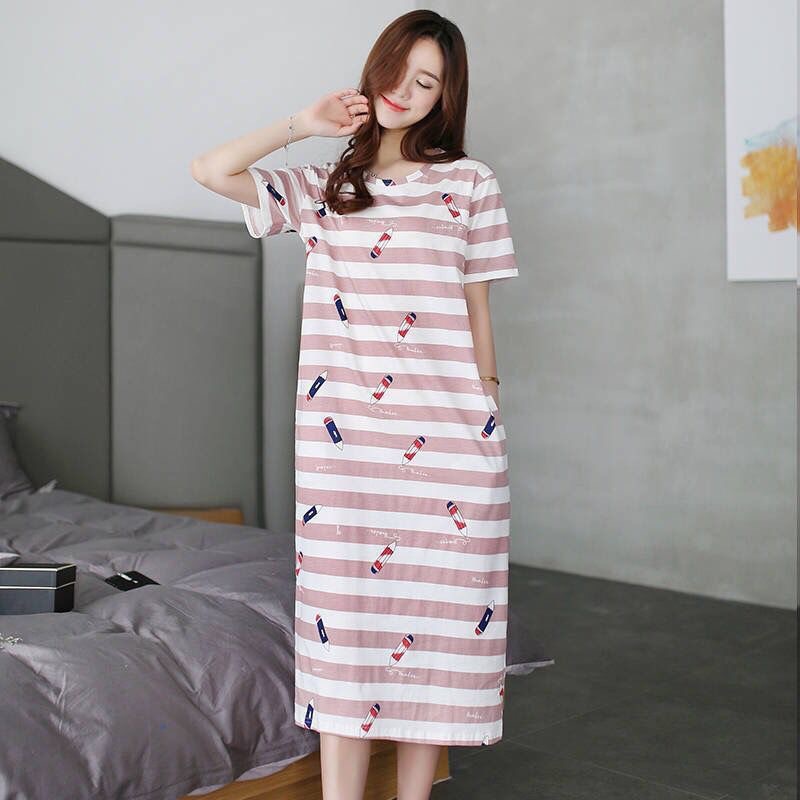 Title 8, Nightdress Short Sleeve Ladies Summer Homewear Set