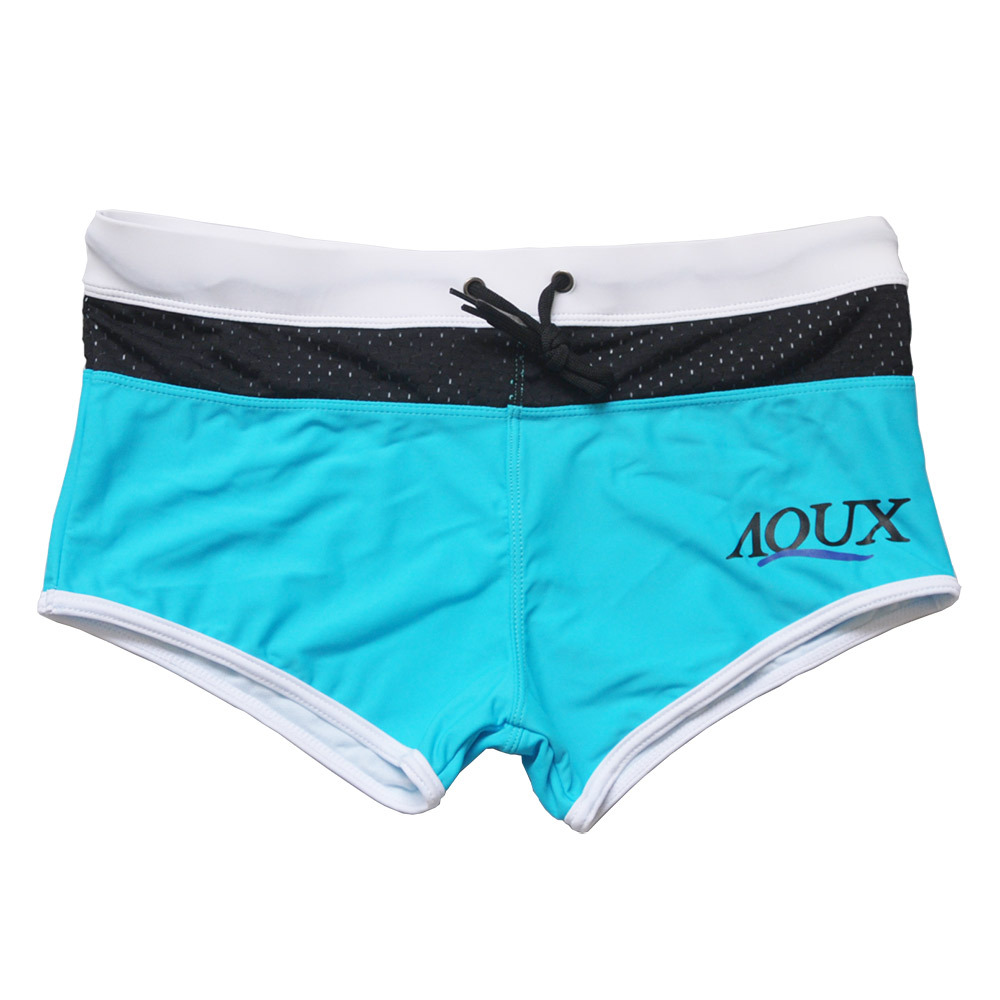Men's Printed Drawstring Nylon Boxer Swimming Shorts
