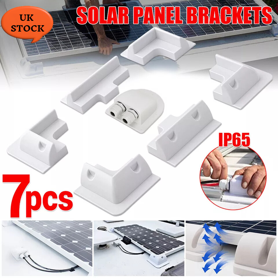 7PCS Solar Panel Mounting Brackets Kit Corner Caravan RV Boat Yacht Roof Mount