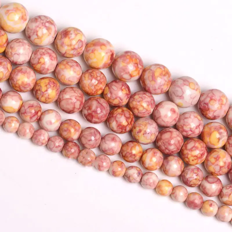 Creative Versatile Rain Color Stone Round Beads