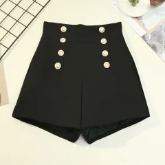 Women's High Waist Solid Colour Straight Casual Wide-leg Pants - Black - View 1