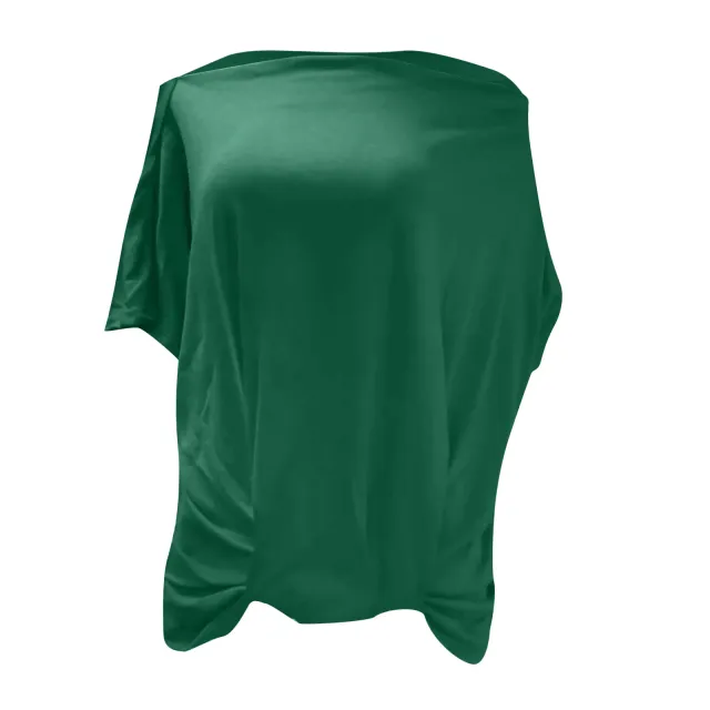 Women's Cross border Loose Short sleeved T shirt With Irregular Shoulders Green - Shop at LoveMi