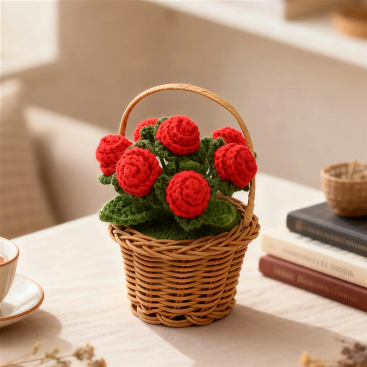 Crochet Flower Basket Ornament Set, picture 4 of 5