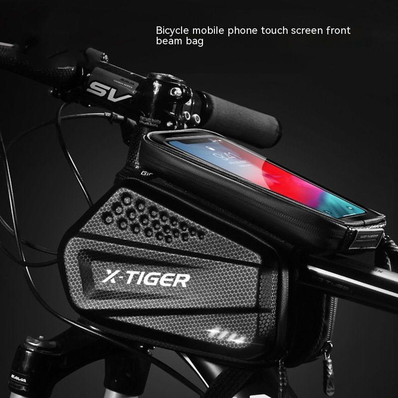 Bicycle Front Beam Bag Touch Screen Easy To View Mobile Phone Hard Case With Storage - Image 4