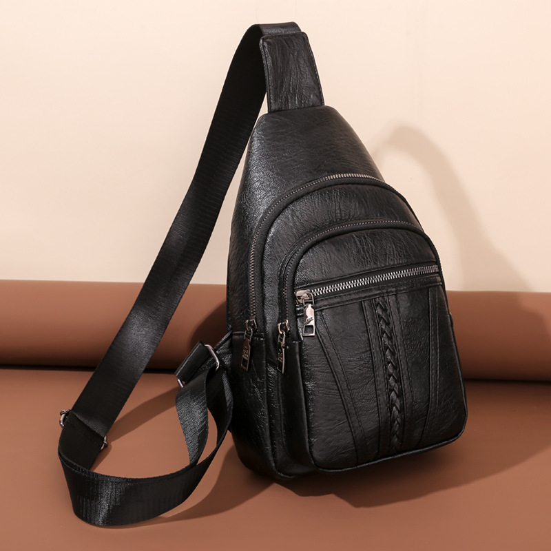 Soft Leather Casual Messenger Bag