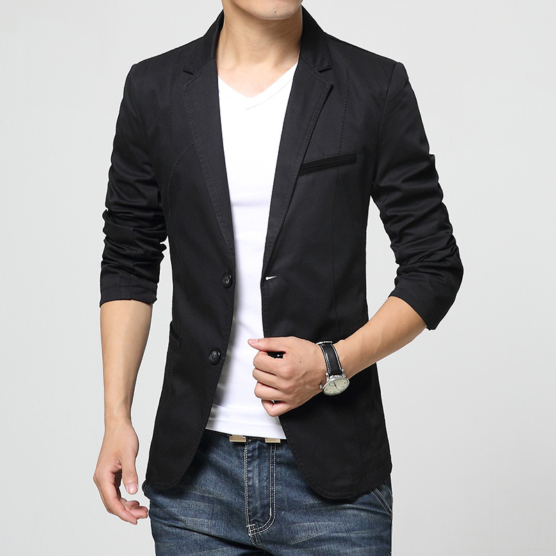 Title 7, Casual solid color wash cotton small suit