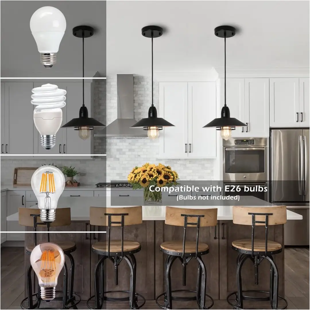 Farmhouse Vintage Pendant Light Black Fixture Lights