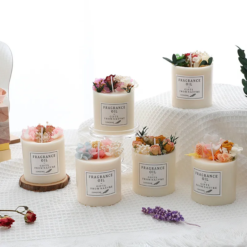 Dried Flowers Decor Romantic Candles – image 10