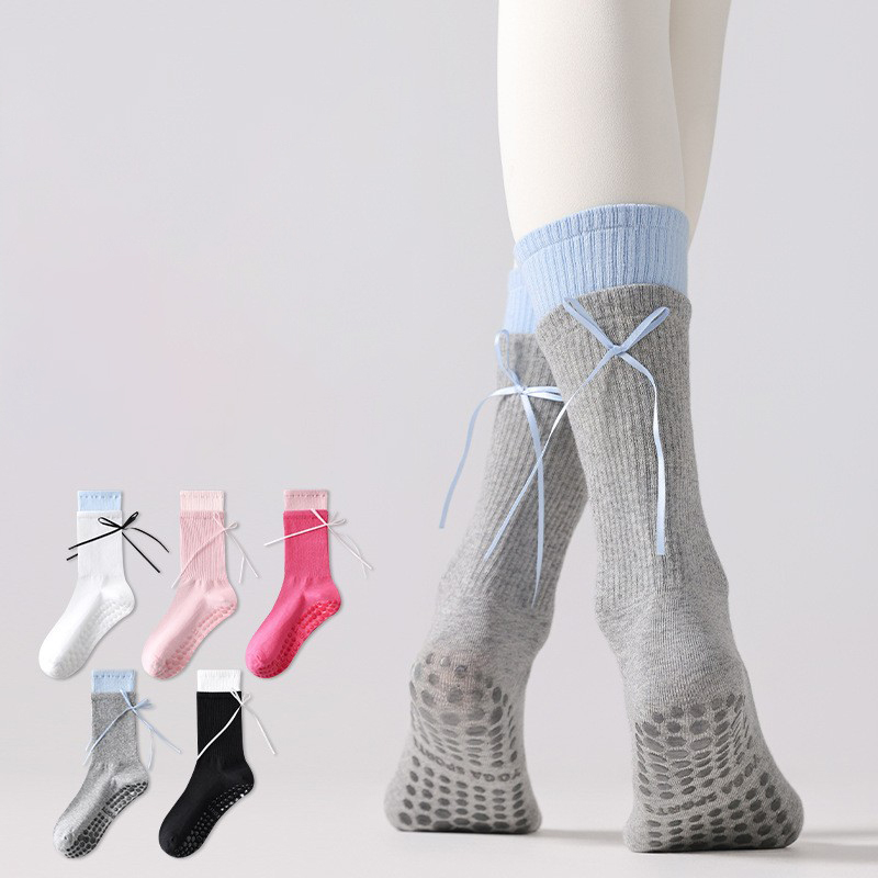 Yoga Socks, Professional Sports Socks, Indoor Fitness Pilates Socks, Cotton Skipping Exercises, Breathable, Boneless, Non Slip Silicone Midsole