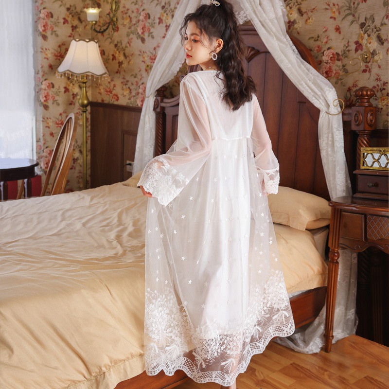 Title 3, Pure Color Lace Home Suspender Skirt Pajamas