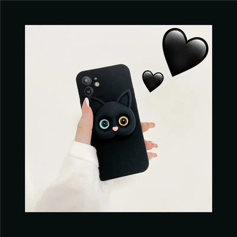 Three-dimensional Cat Bracket Cute Cartoon Couple Protective Cover