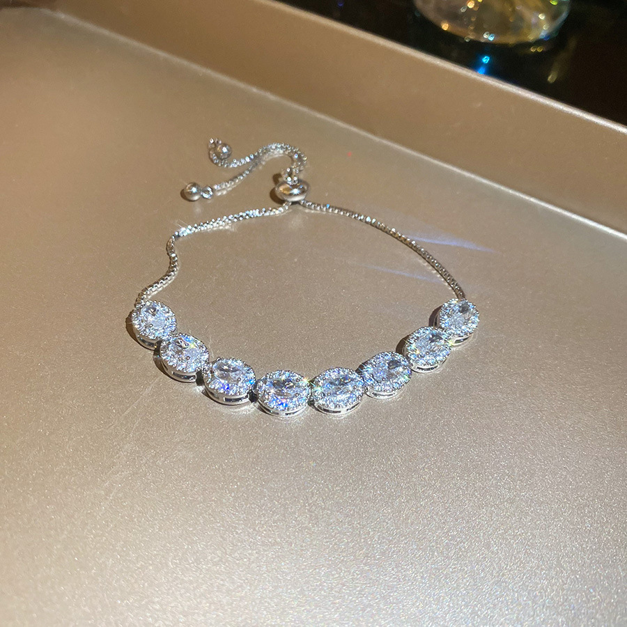 Fashion Ins Geometric Zirconia Bracelet Soft Bangle Elegant Versatile Fashion Hand Jewelry