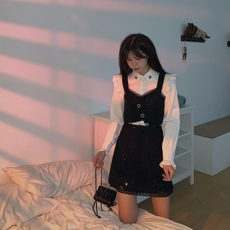 Spring Small Incense Waistcoat A-line Skirt Two-piece Suit