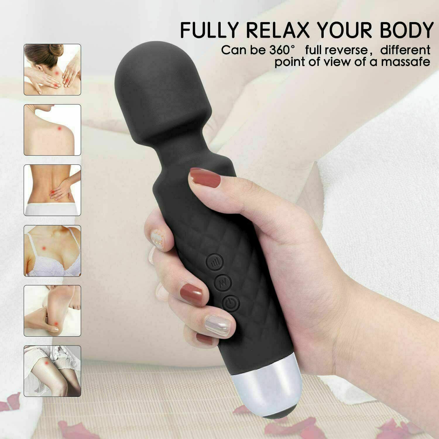 20 Speed Handheld Massager Wand Vibrating Massage Magic Full Body Therapy Motor