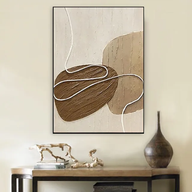 Neutral Color Abstract Handmade Painting Large Modern Palette Knife Texture Colorful Wall Art Oil Painting On Canvas Artwork Without Inner Frame - Shop at LoveMi