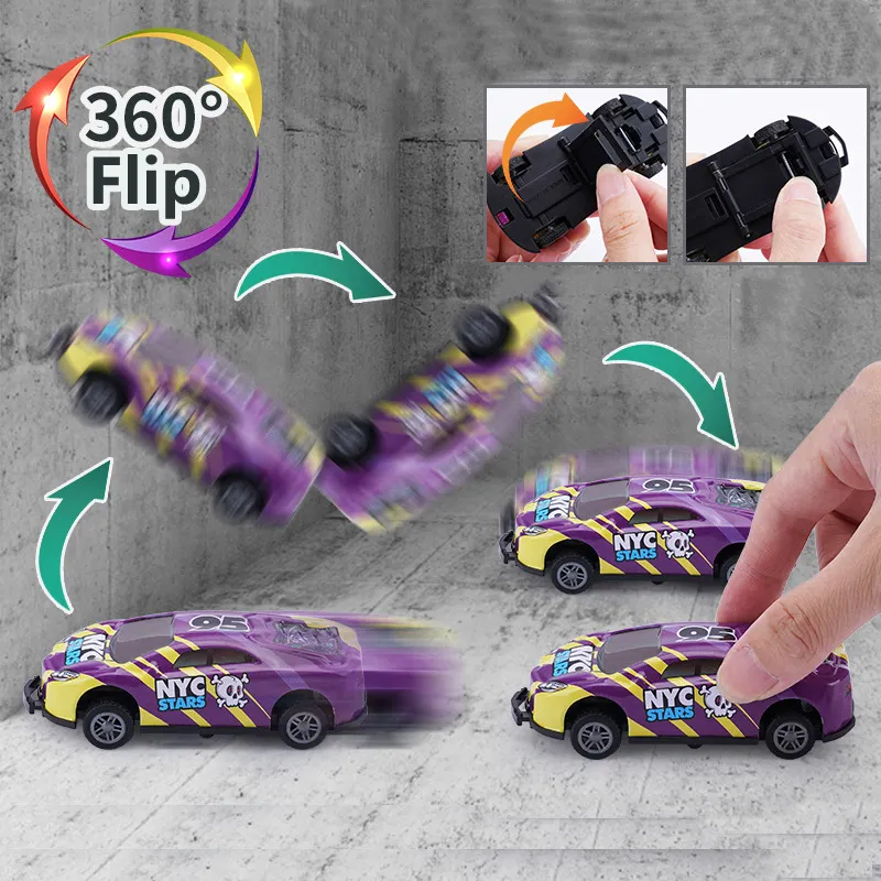 Flip Stunt Car Alloy Pull Back 4wd Racing Car Model Cool Graffiti Friction Diecasting Toys For Kids Boys Children Christmas Gift – image 5