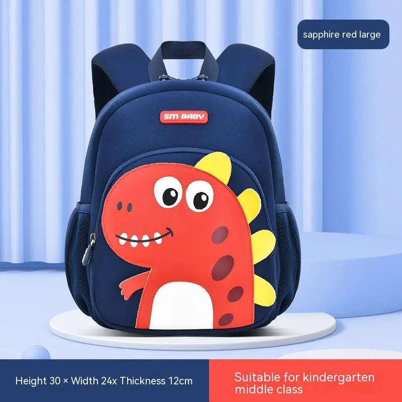 Men's And Women's Cute Fashion Dinosaur Neoprene Backpack - Blue