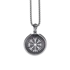 Fashion Snake Titanium Steel Medal Necklace - Steel Colour - View 1