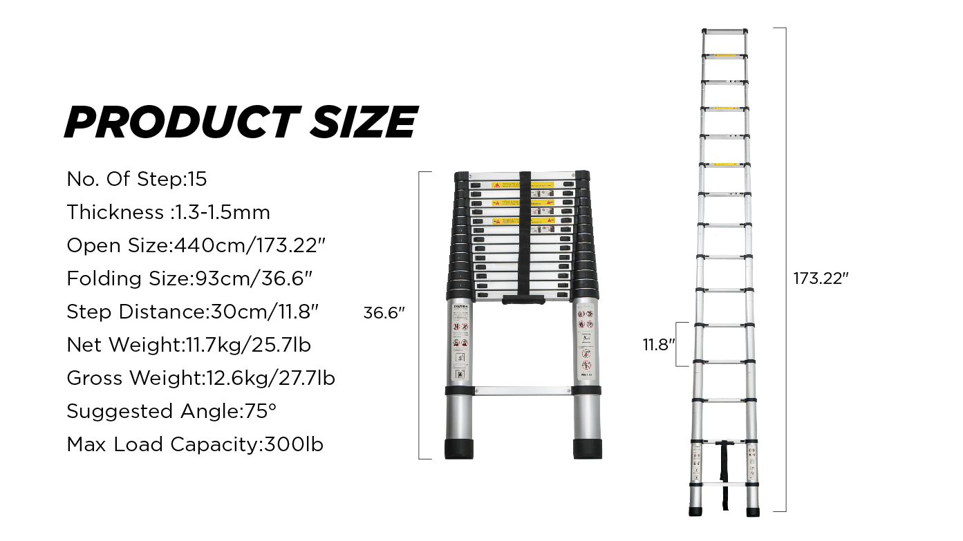 Aluminum Telescoping Ladder For Outdoor Work - Image 8