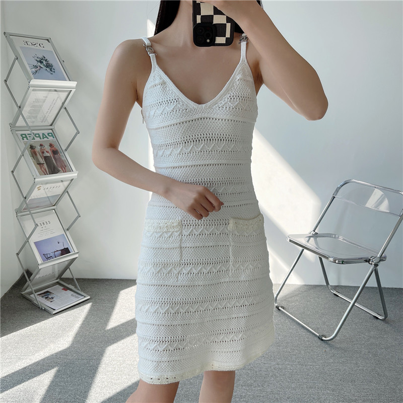 All Match Slim High Waist Hollow Dress
