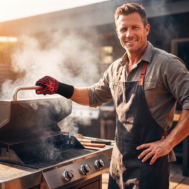 Oven Gloves BBQ - Pizza Extreme Heat Resistant, Food Grade Kitchen Grill — image 2