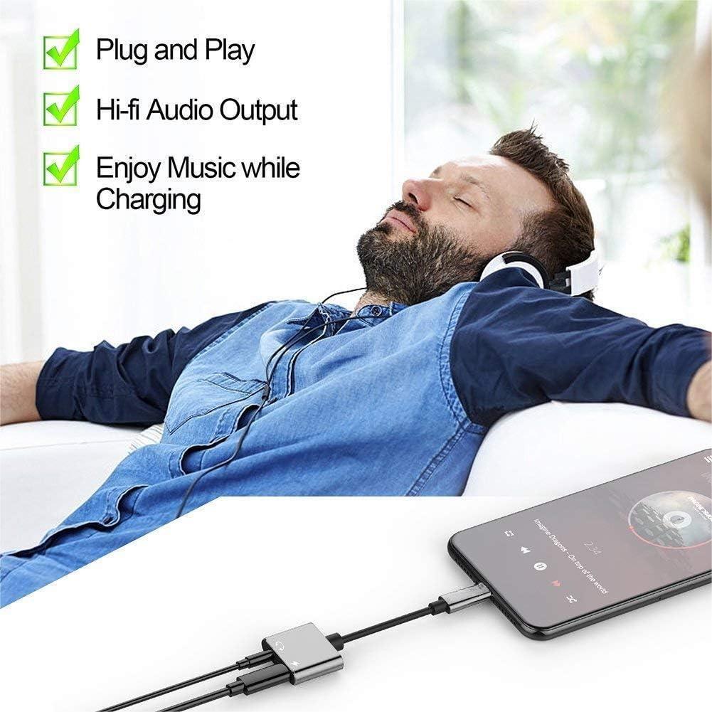 USB C Headphones Adapter with Fast Charging, 2-in-1 USB C to 3.5mm Headphones Adapter, PD Fast Charging, Hi-Res Sound, Compatible with iPad Pro Galaxy Note20/S20/Note10/Google Pixel 4/4 XL/3/3 XL and More. Wide Compatibility: This USB c headphone adapter 