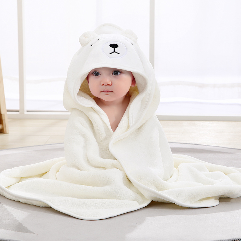 Cartoon Bath Towel Cloak Embroidered Quilt Coral Velvet — image 1