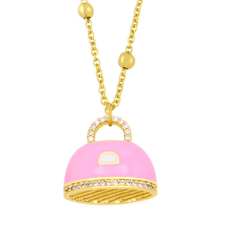 Dripping Tote Bag Bag Necklace Female Clavicle Creative Tide Zircon Necklace Nkw99