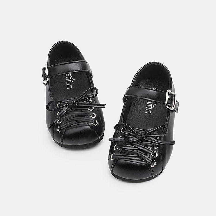 Children's Shoes Korean Version Girls' Soft Soled Bow Princess Single Shoes Mid Size Girls' Leather Shoes Trend