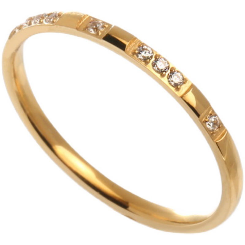 Diamond Titanium Steel Index Finger Tail Ring Pinky Niche Design