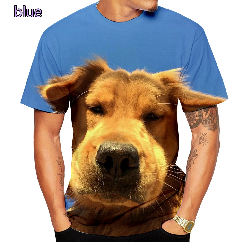 Title 10, T-shirt a maniche corte stampata in 3D con cane...