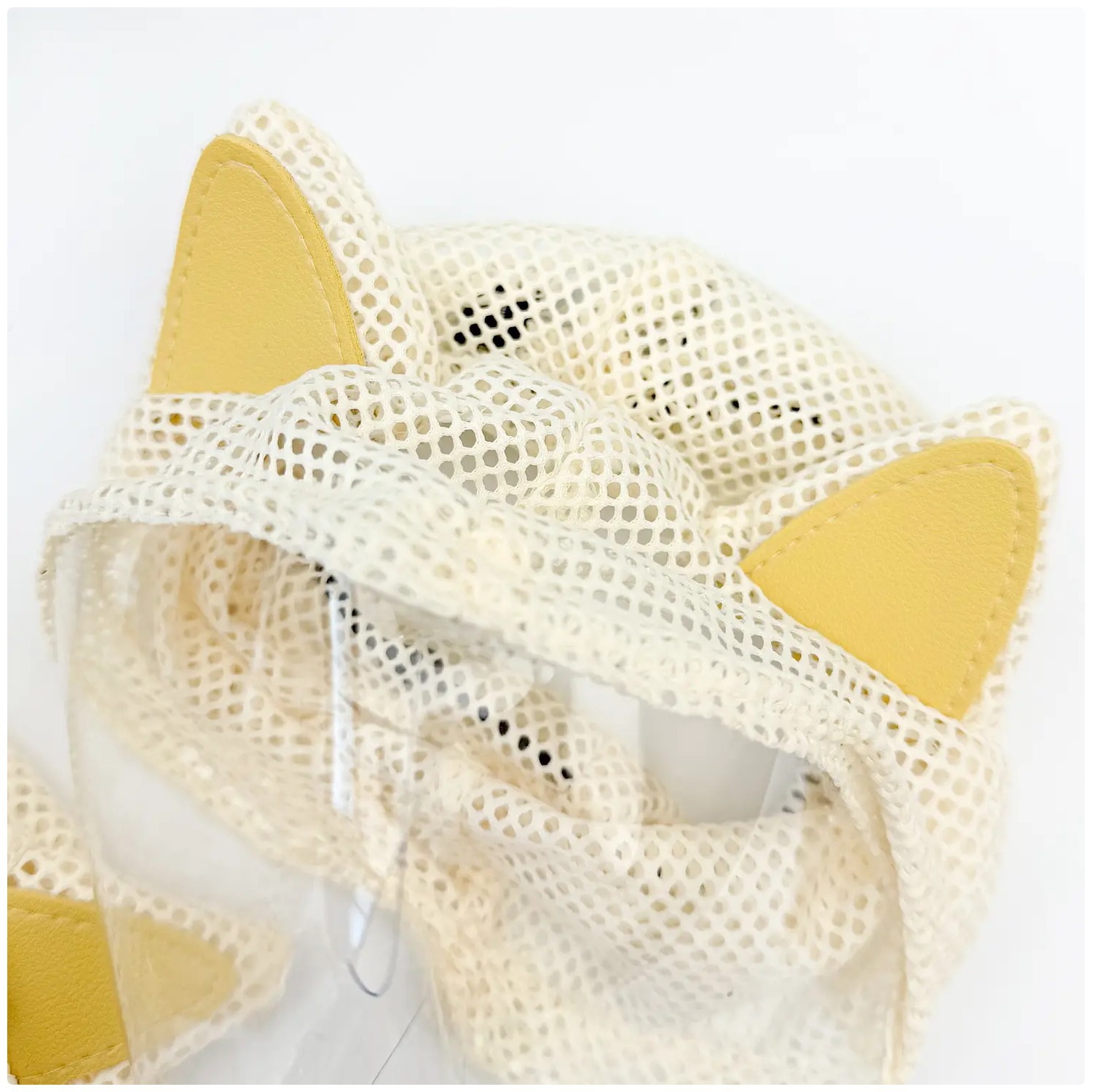Cat Muzzle With Cute Cat Ears, Breathable Mesh Cat Hood For Grooming, Anti-Bite Anti-Scratch Cat Face Cover, Adjustable Drawstring Cat Neck Cover For Nail Trimming, Bathing & Vet Visits