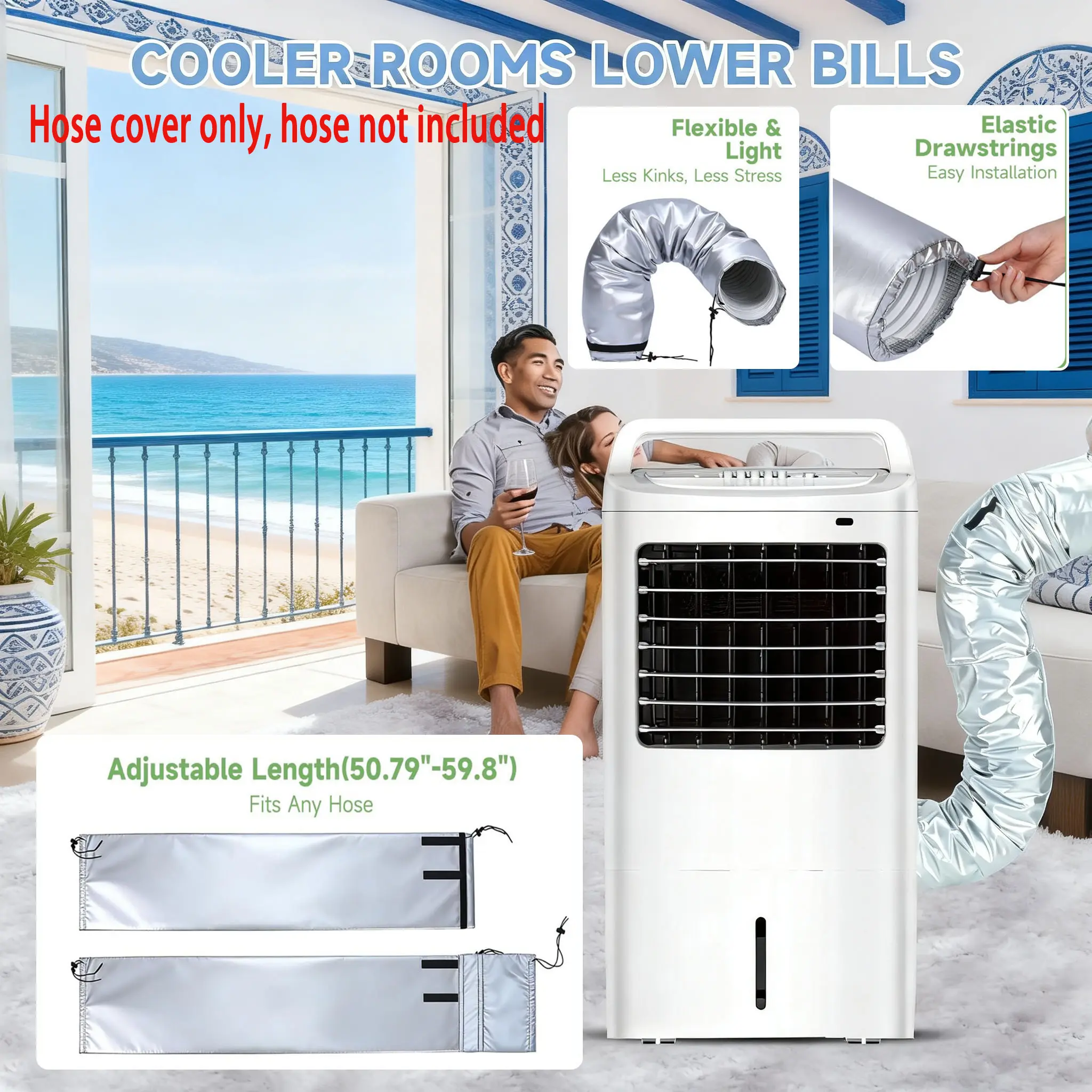 Portable Air Conditioner Hose Cover, Aluminum Foil