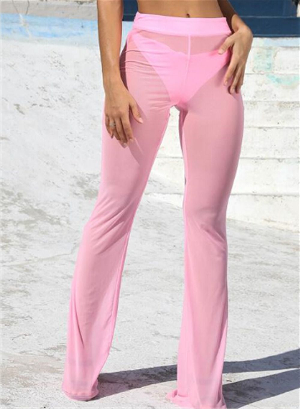 Title 2, Ladies Mesh Wide Leg Flare Casual Pants