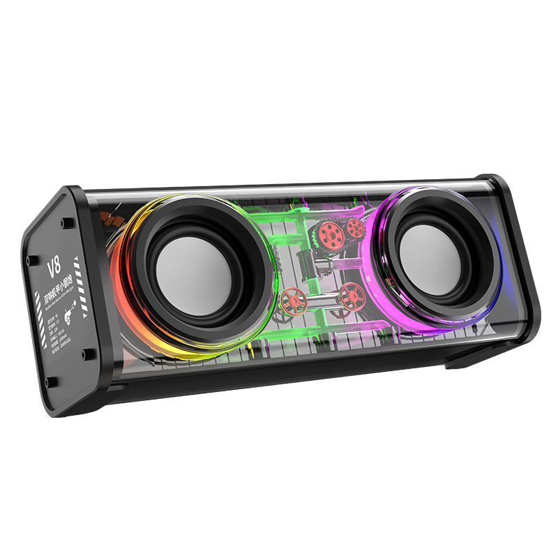Transparent Ambient Light, Great Sound , V8 Desktop Bluetooth Speaker, Heavy — image 5