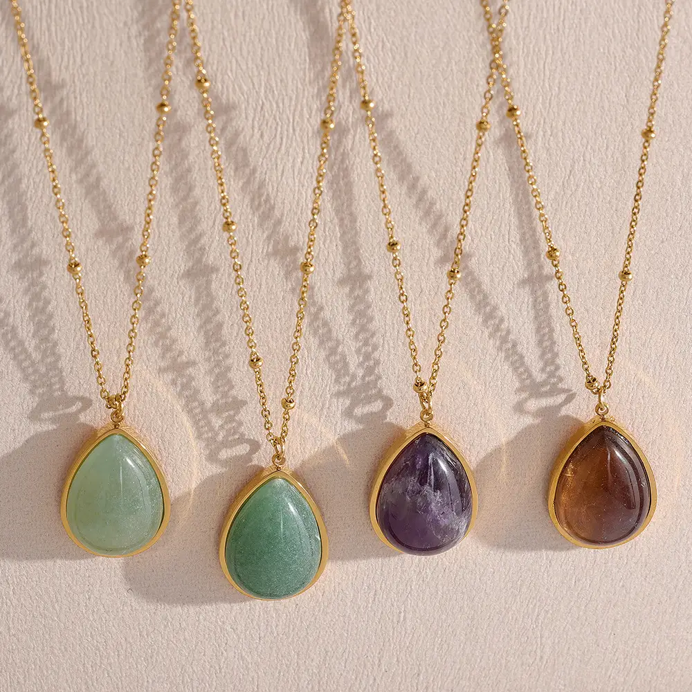Women's Mint Green Roman Natural Stone Necklace