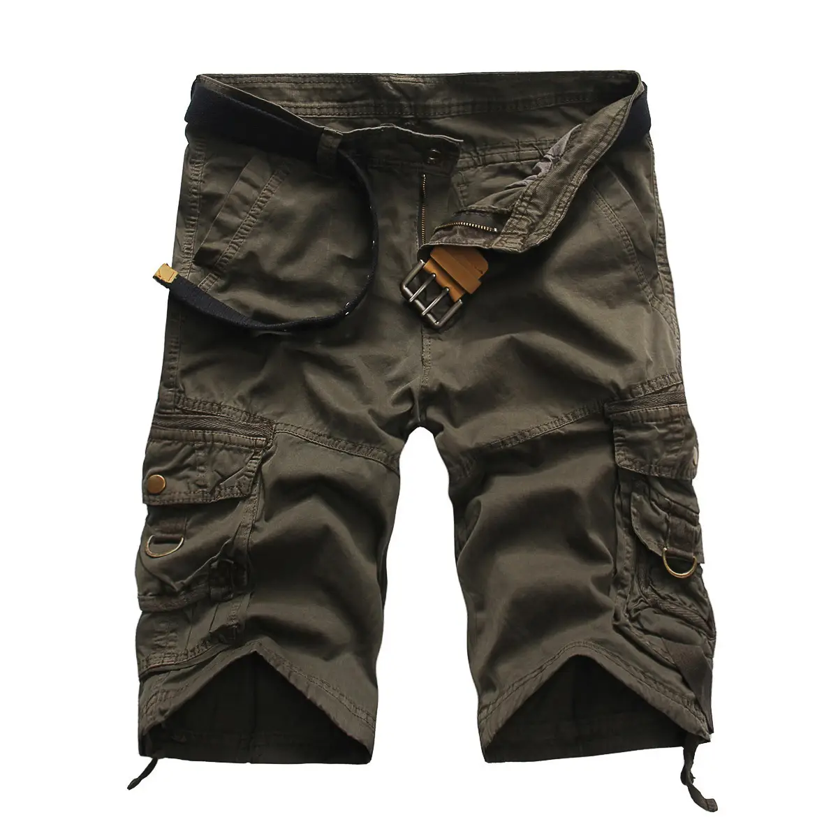 New Men's Large Size Multi-pocket Loose Five-point Camouflage Pants